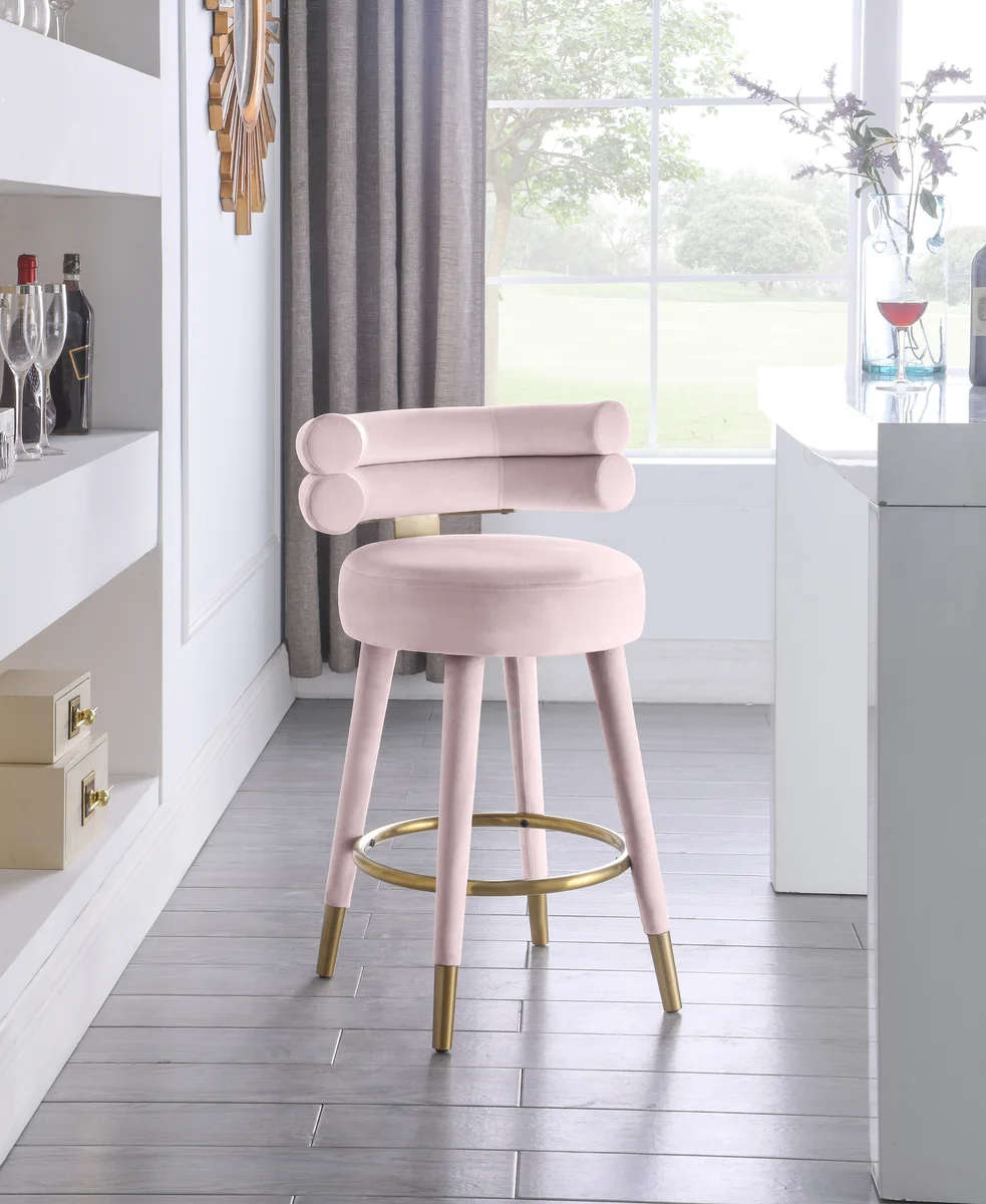 Fitzroy - Counter Stool (Set of 2) - Pink - View 2