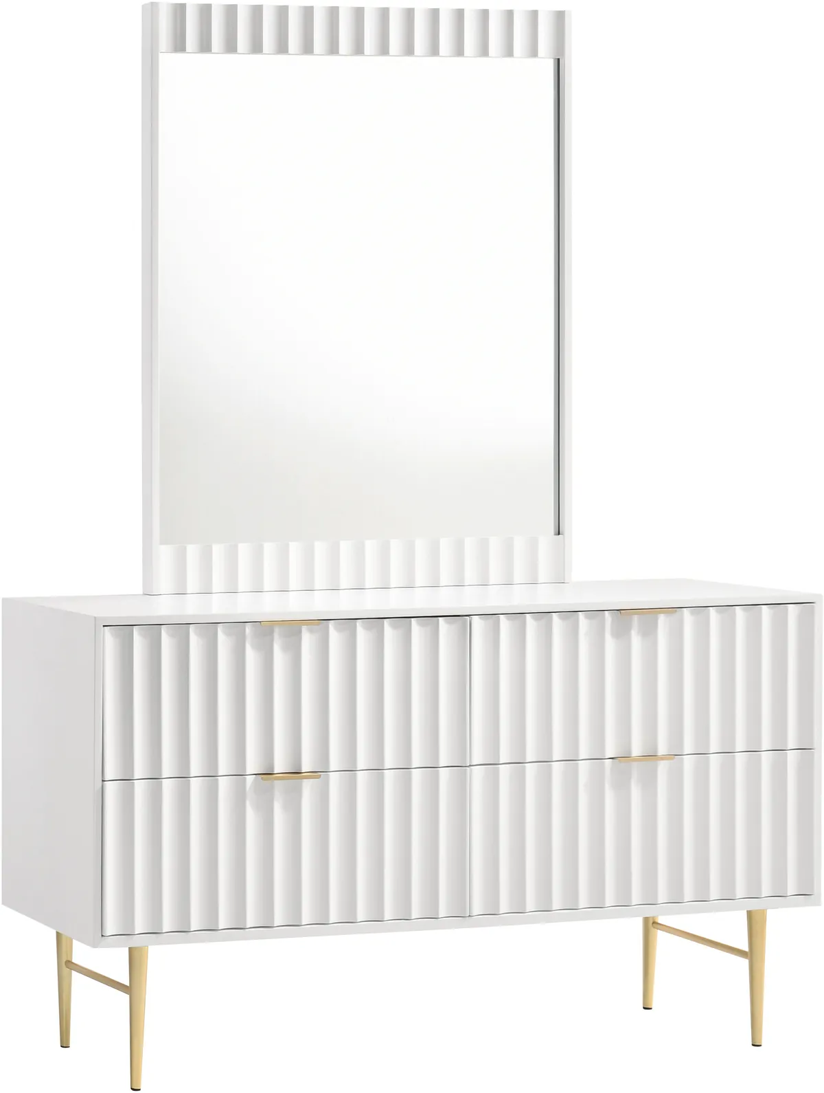 Modernist - Dresser - White & Gold