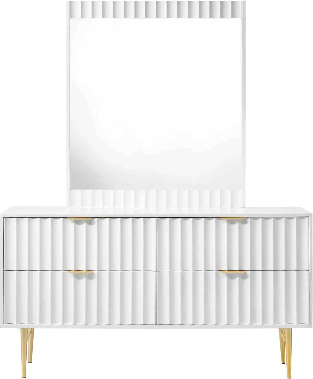 Modernist - Dresser - White & Gold