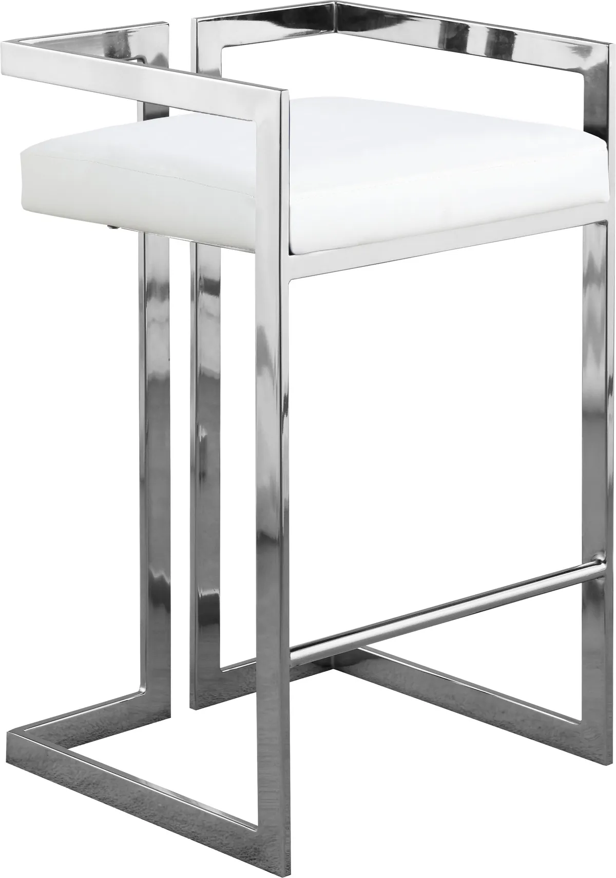 Ezra - Stool (Set of 2) - White - Faux Leather