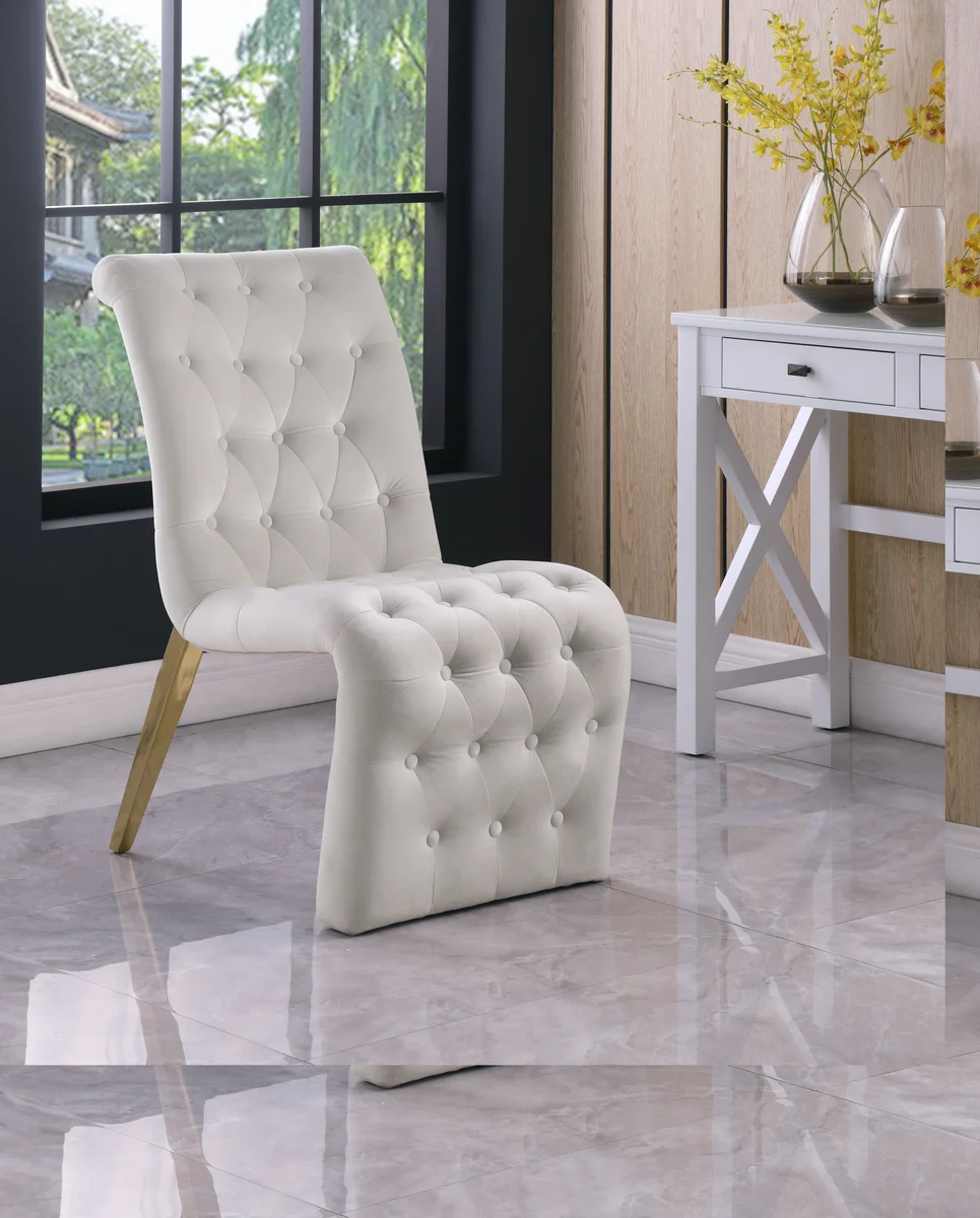 Curve - Dining Chair (Set of 2) - Cream - View 2