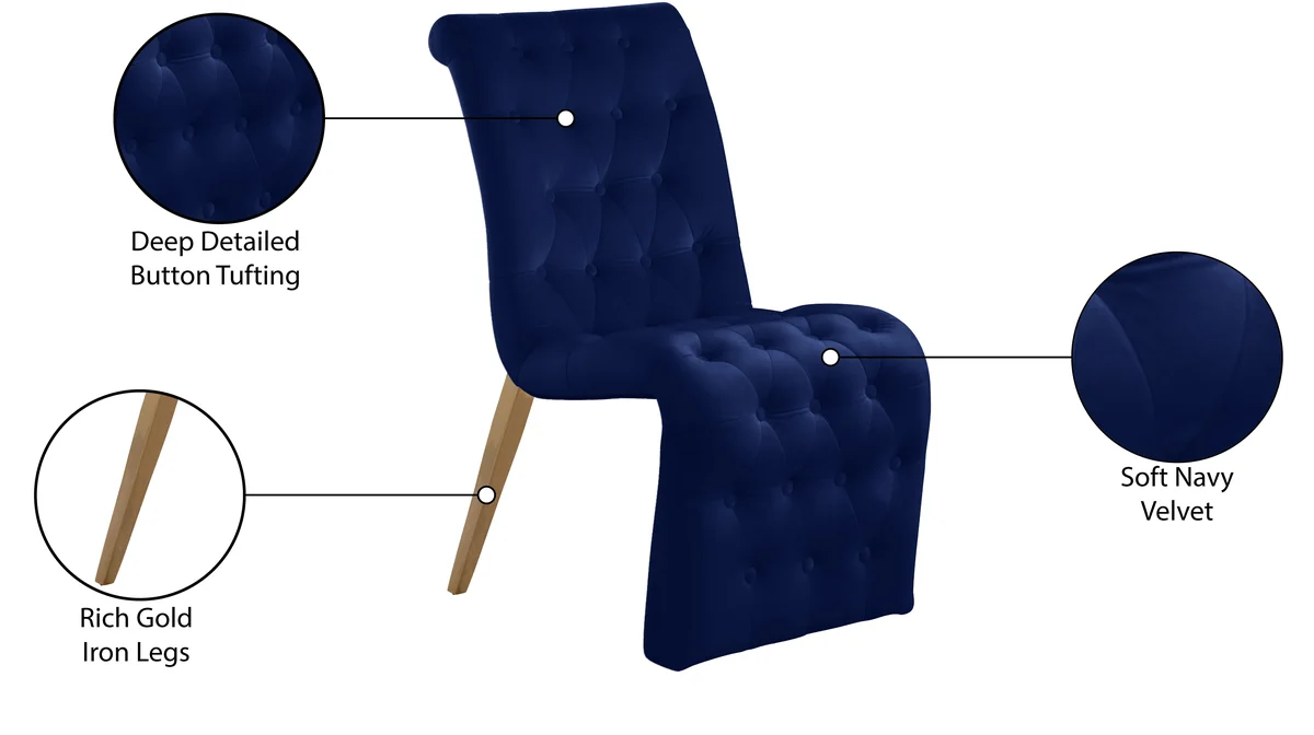 Curve - Dining Chair (Set of 2) - Navy