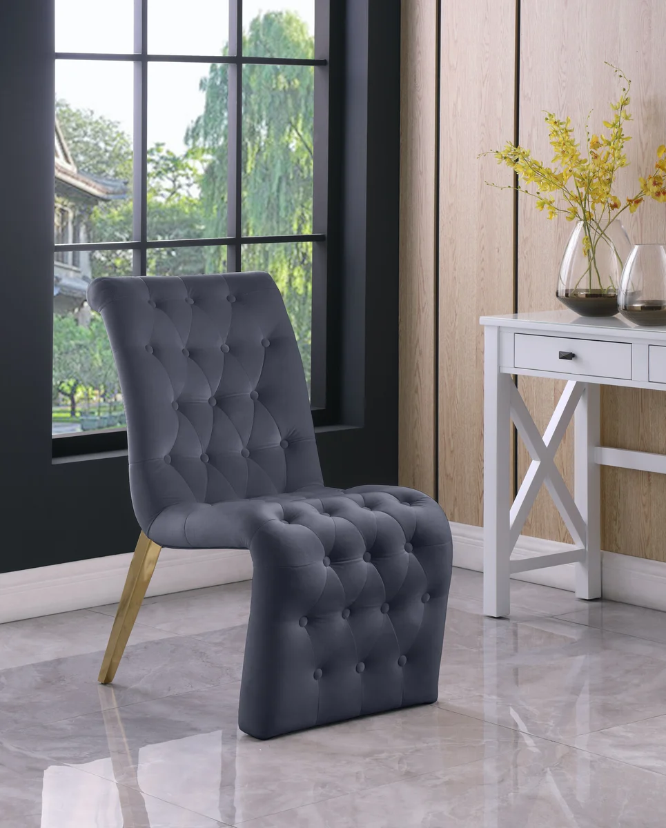 Curve - Dining Chair (Set of 2) - Gray - View 2