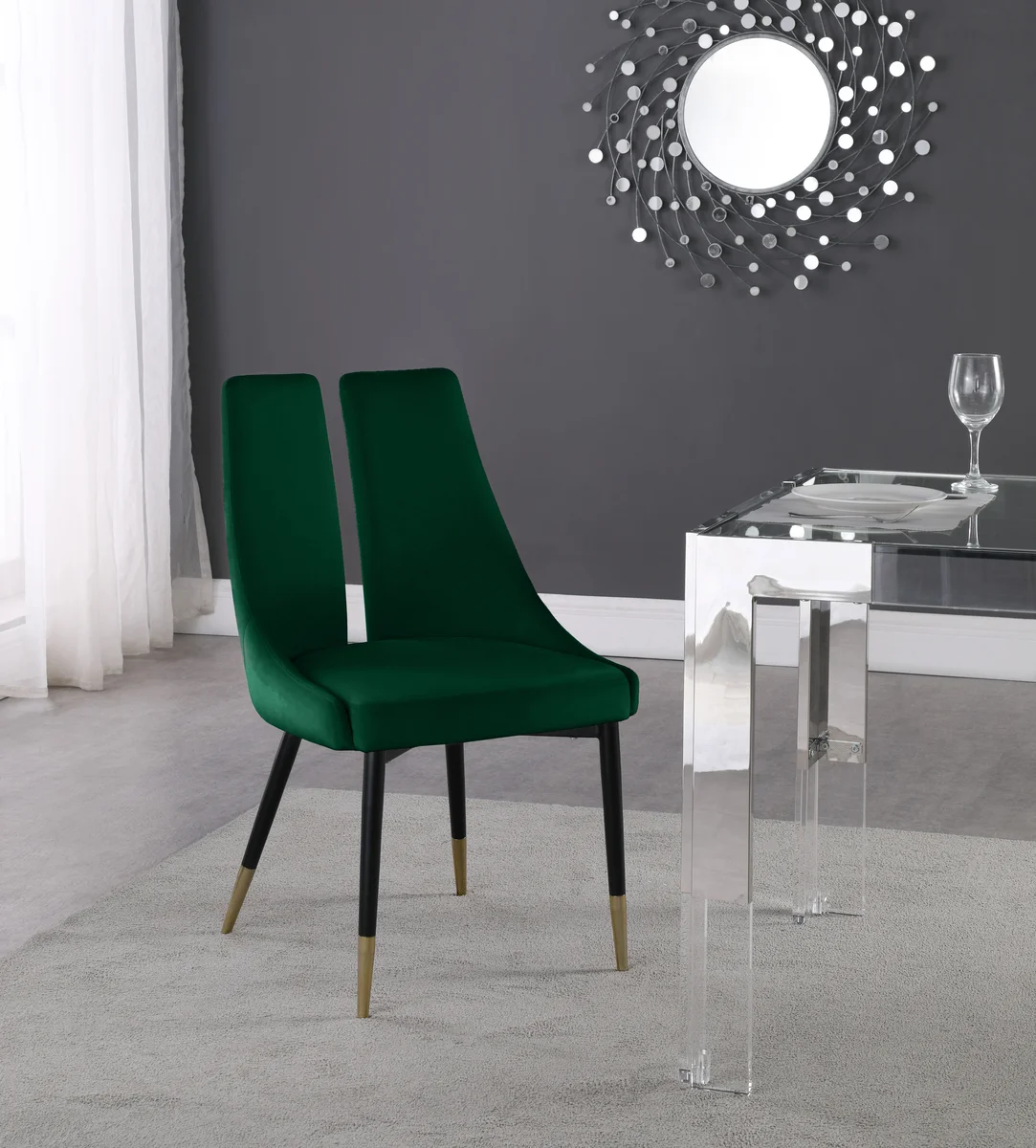 Sleek - Dining Chair (Set of 2) - Green - View 2