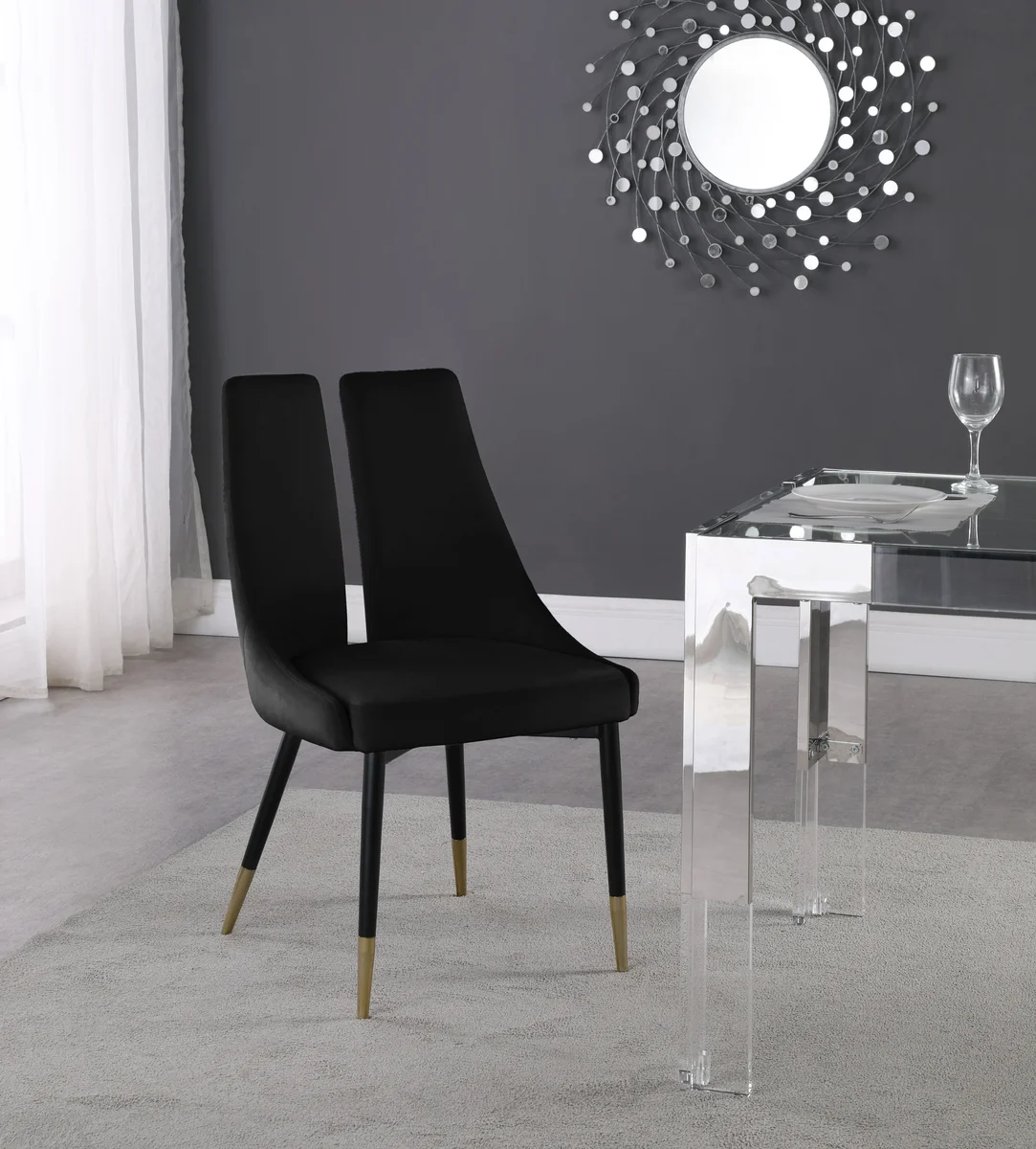 Sleek - Dining Chair (Set of 2) - Black - View 2