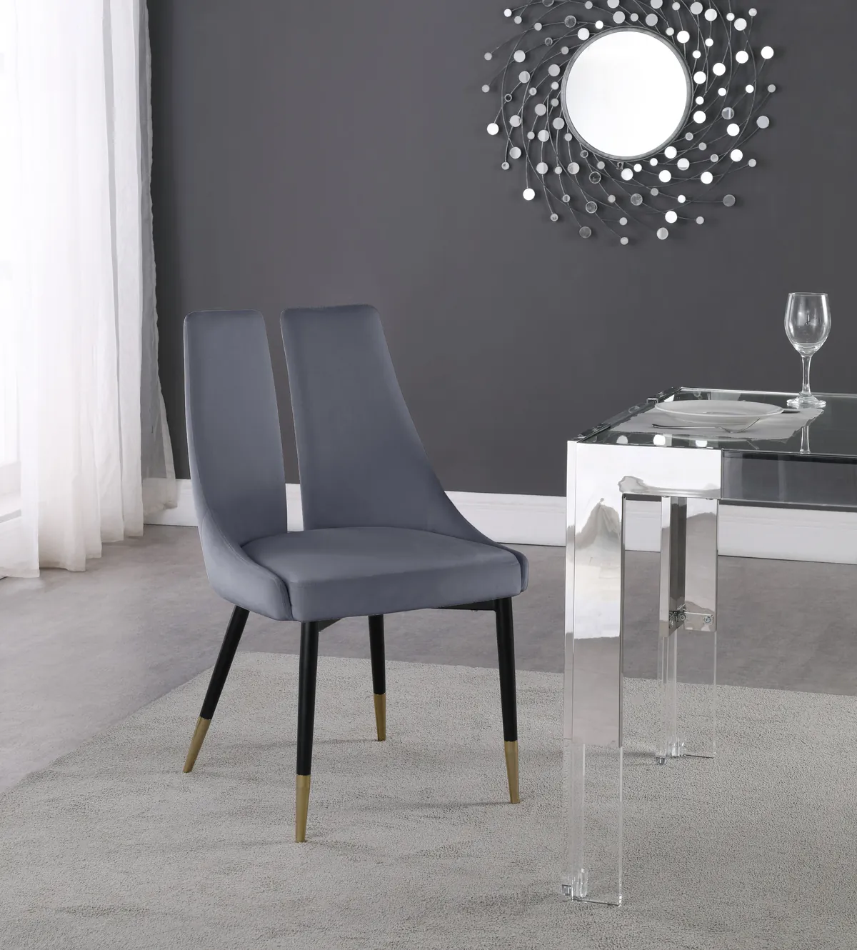 Sleek - Dining Chair (Set of 2) - Gray - View 2