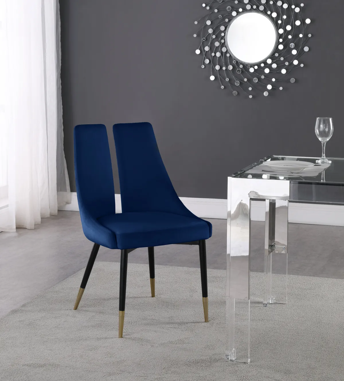 Sleek - Dining Chair (Set of 2) - Navy - View 2