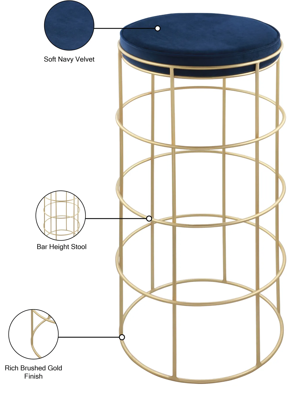 Rebar - Bar Stool - Navy