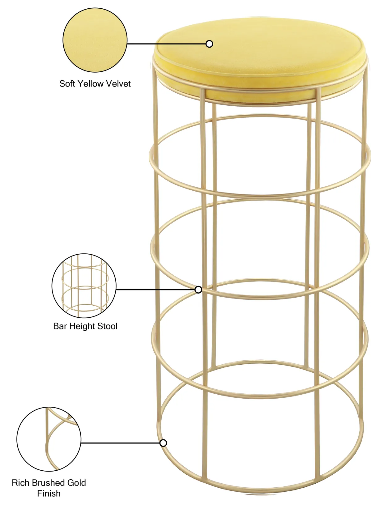 Rebar - Bar Stool - Yellow