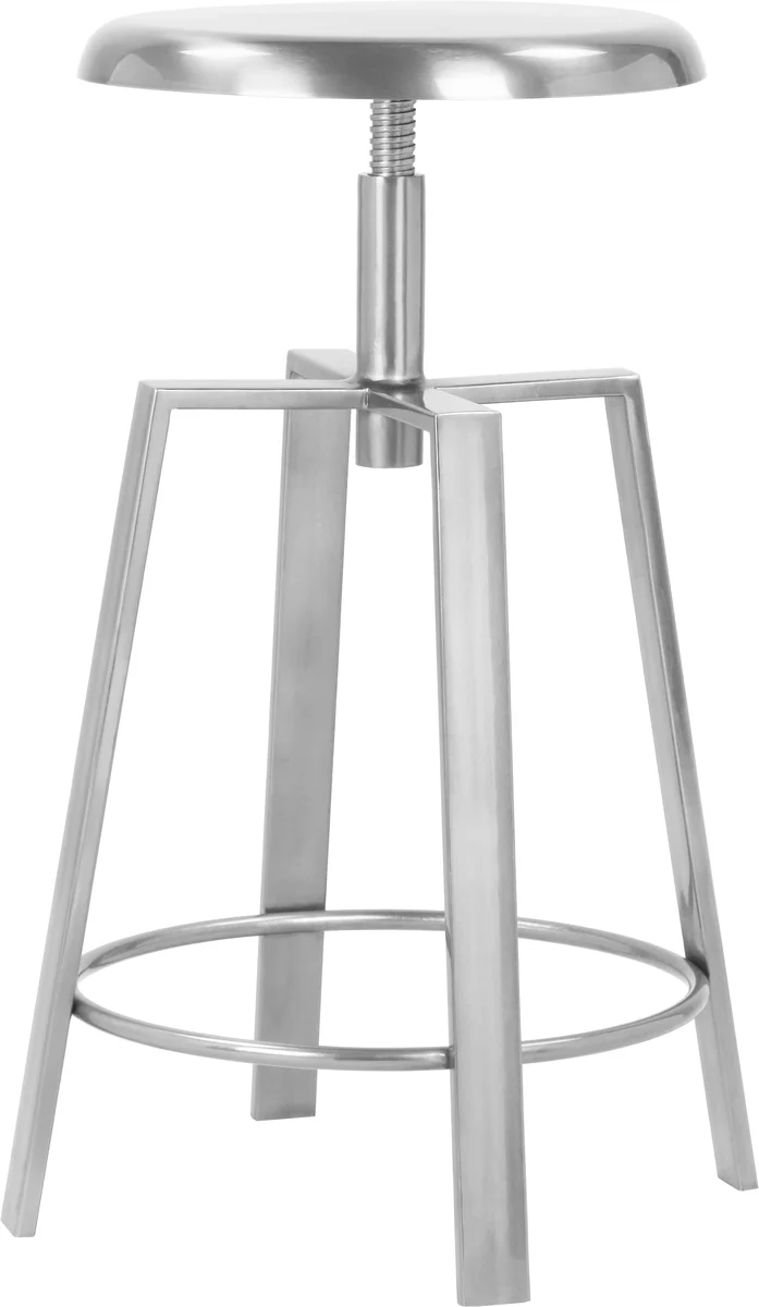 Lang - Counter Bar Stool - Silver - View 2