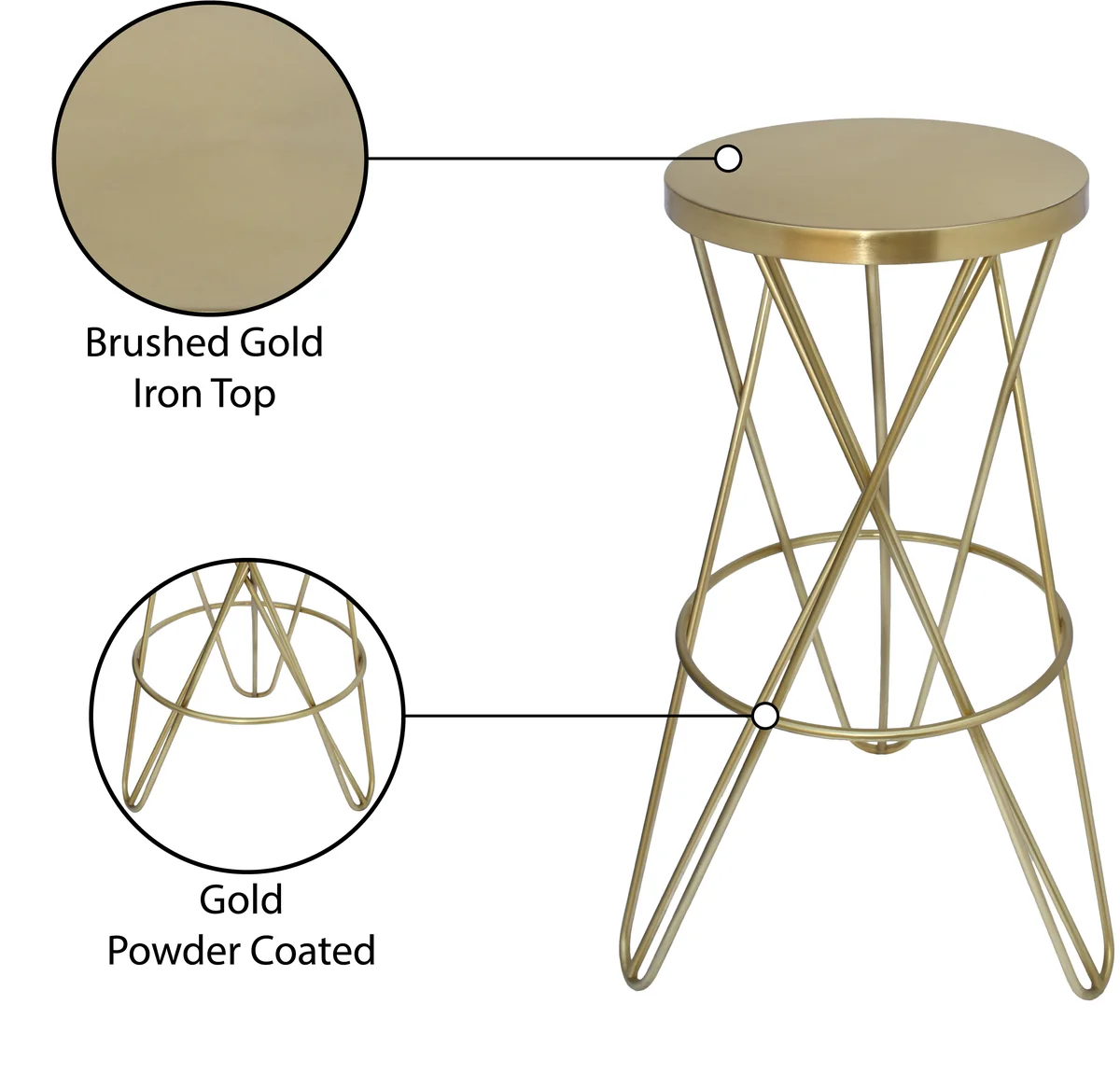 Mercury - Bar Stool - Gold