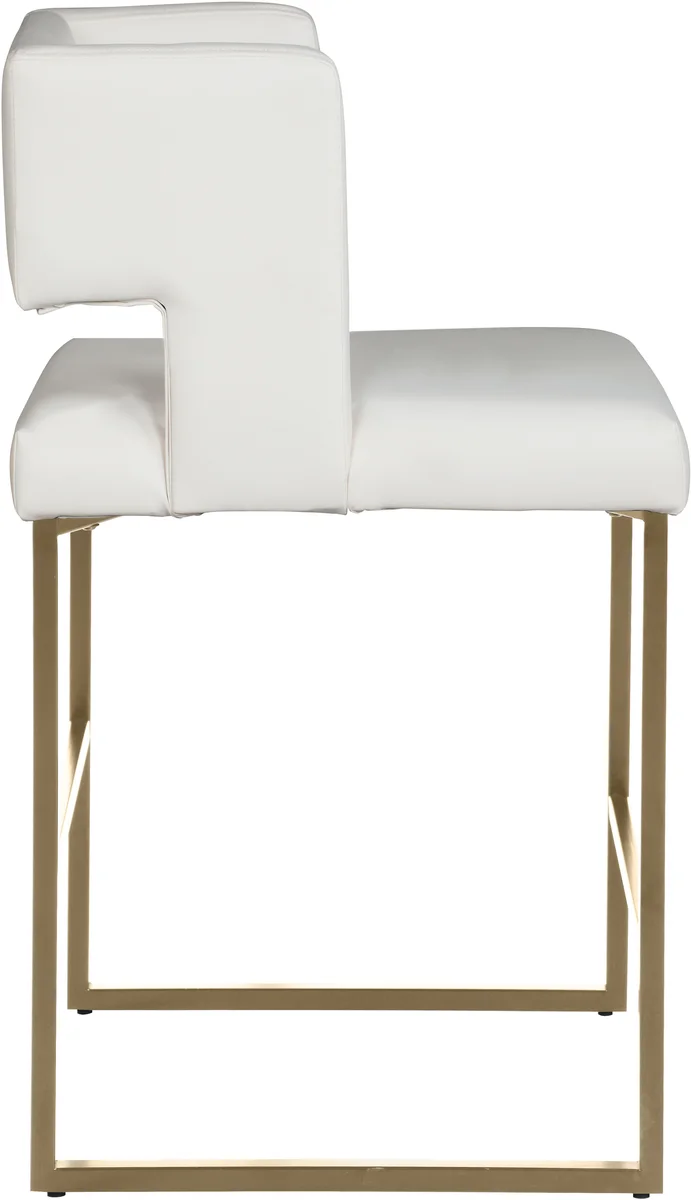 Caleb - Counter Stool (Set of 2) - White - Faux Leather