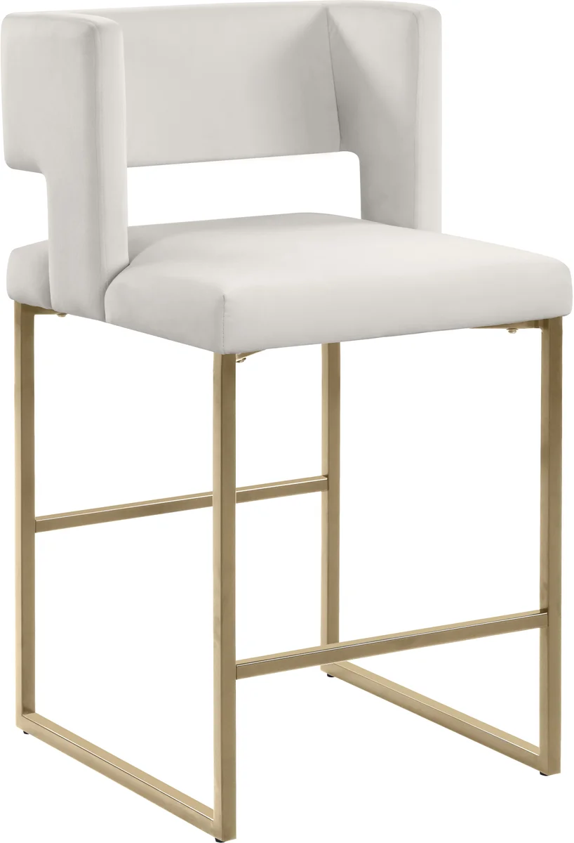 Caleb - Counter Stool (Set of 2) - Cream - Fabric