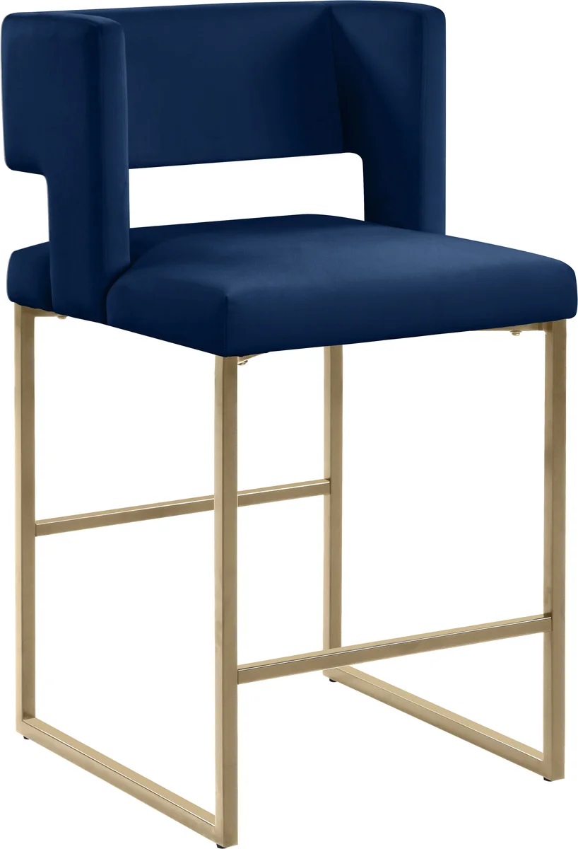 Caleb - Counter Stool (Set of 2) - Navy