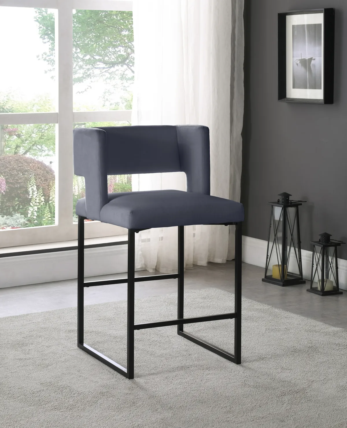 Caleb - Counter Stool (Set of 2) - Gray - View 2