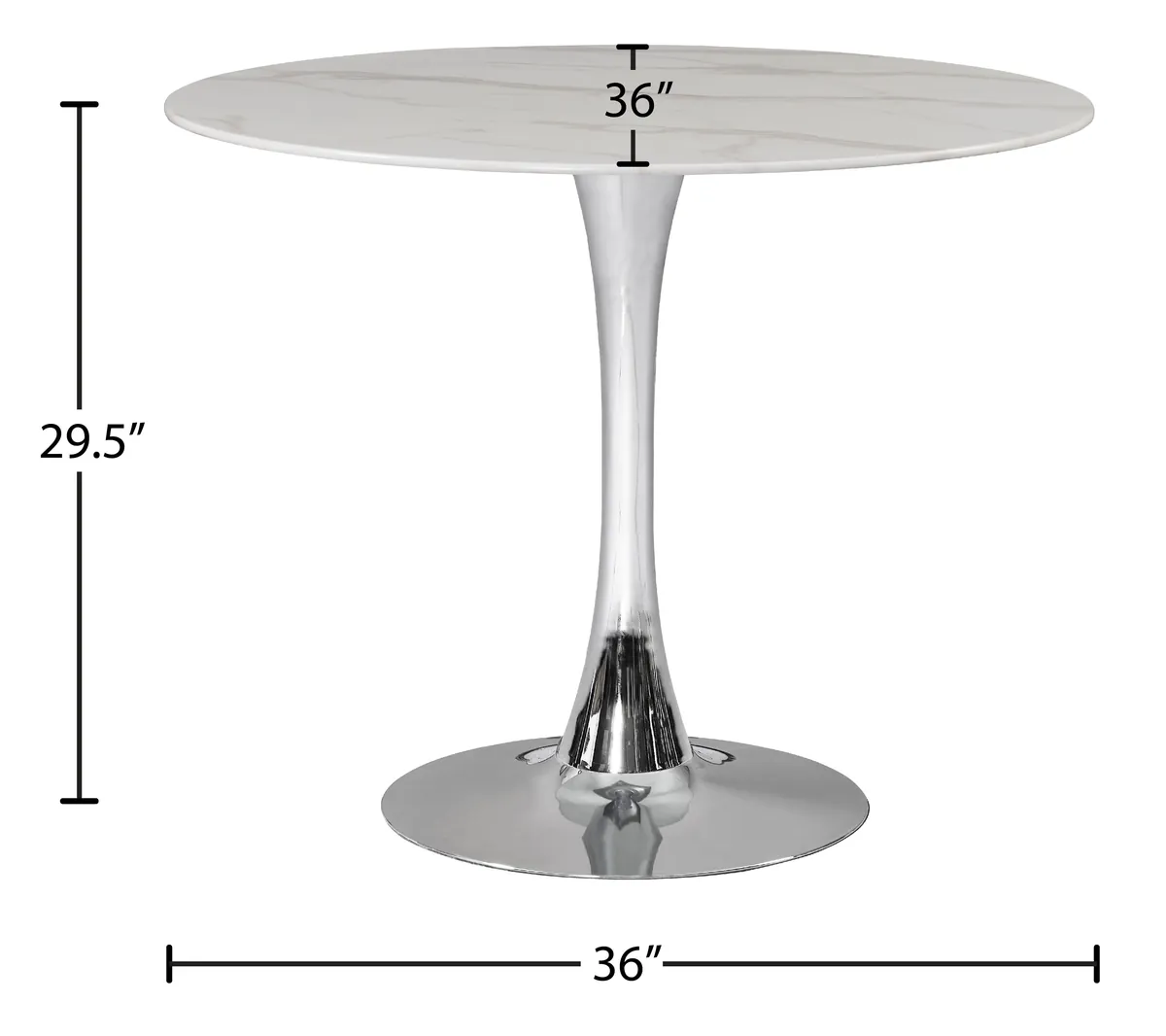 Tulip - 36" Dining Table - Chrome