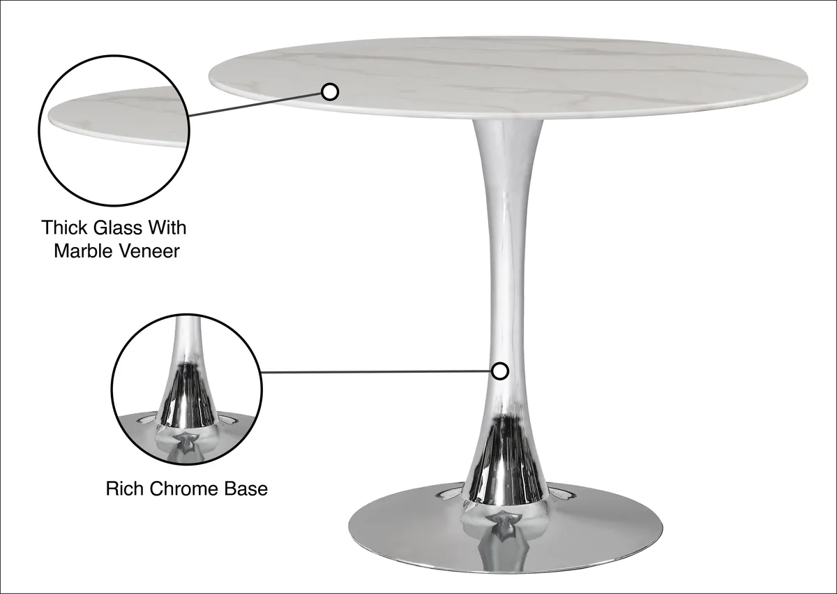 Tulip - 36" Dining Table - Chrome