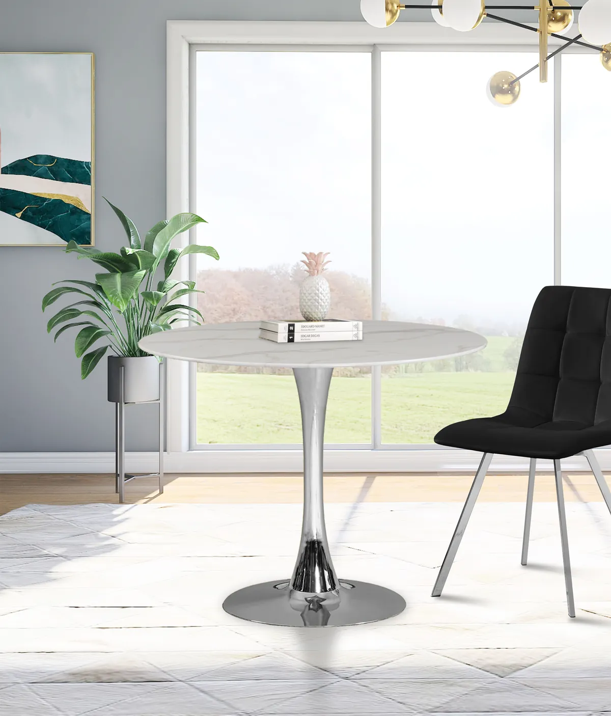 Tulip - 36" Dining Table - Chrome