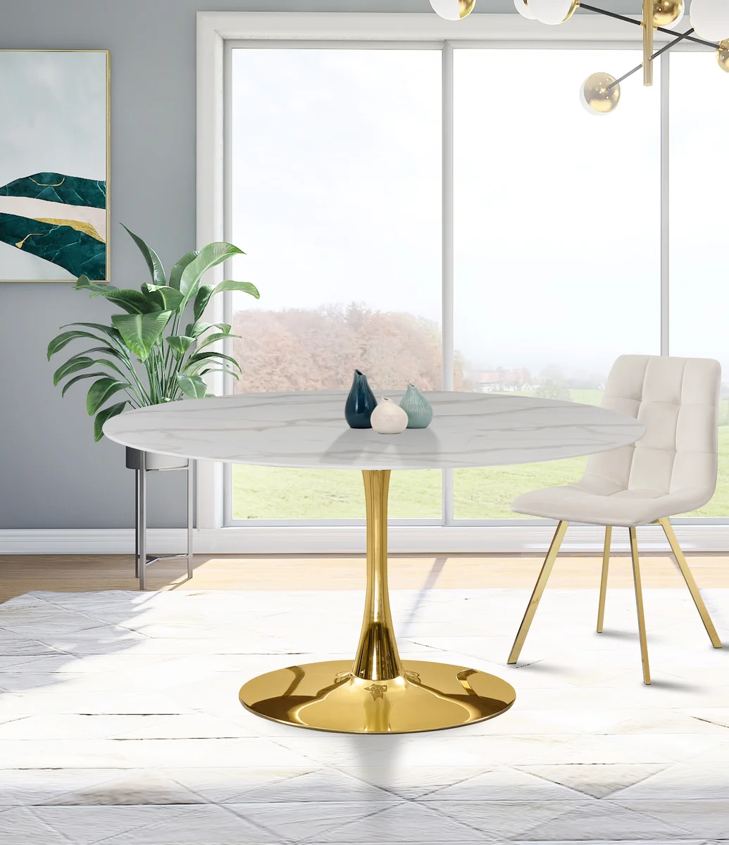 Tulip - 48" Dining Table - Gold