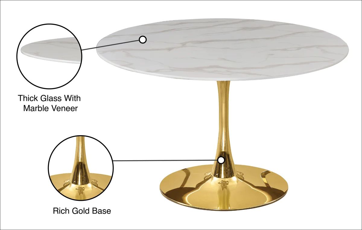 Tulip - 48" Dining Table - Gold