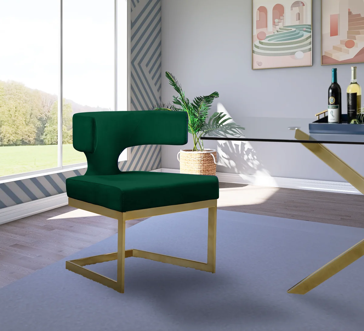 Alexandra - Dining Chair - Green - View 2