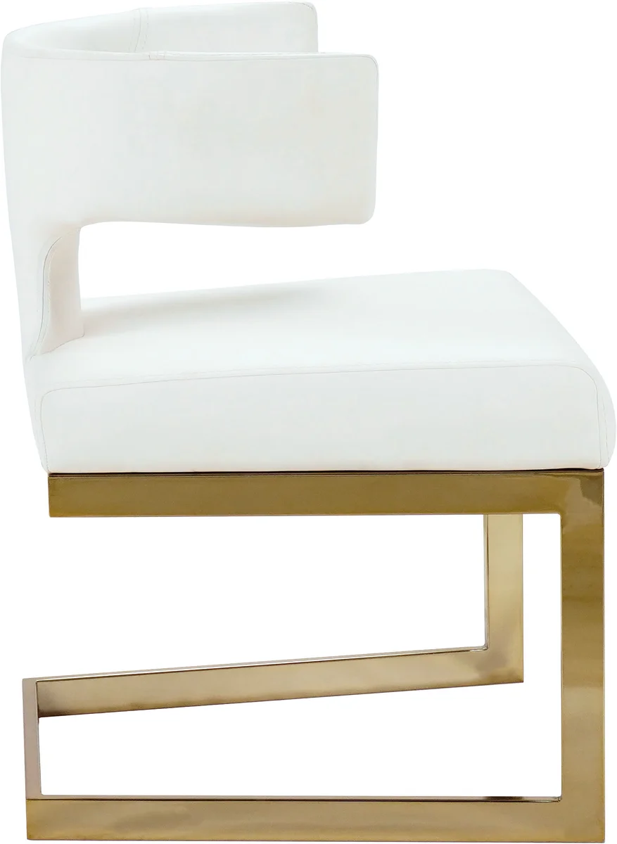 Alexandra - Dining Chair - White - Faux Leather