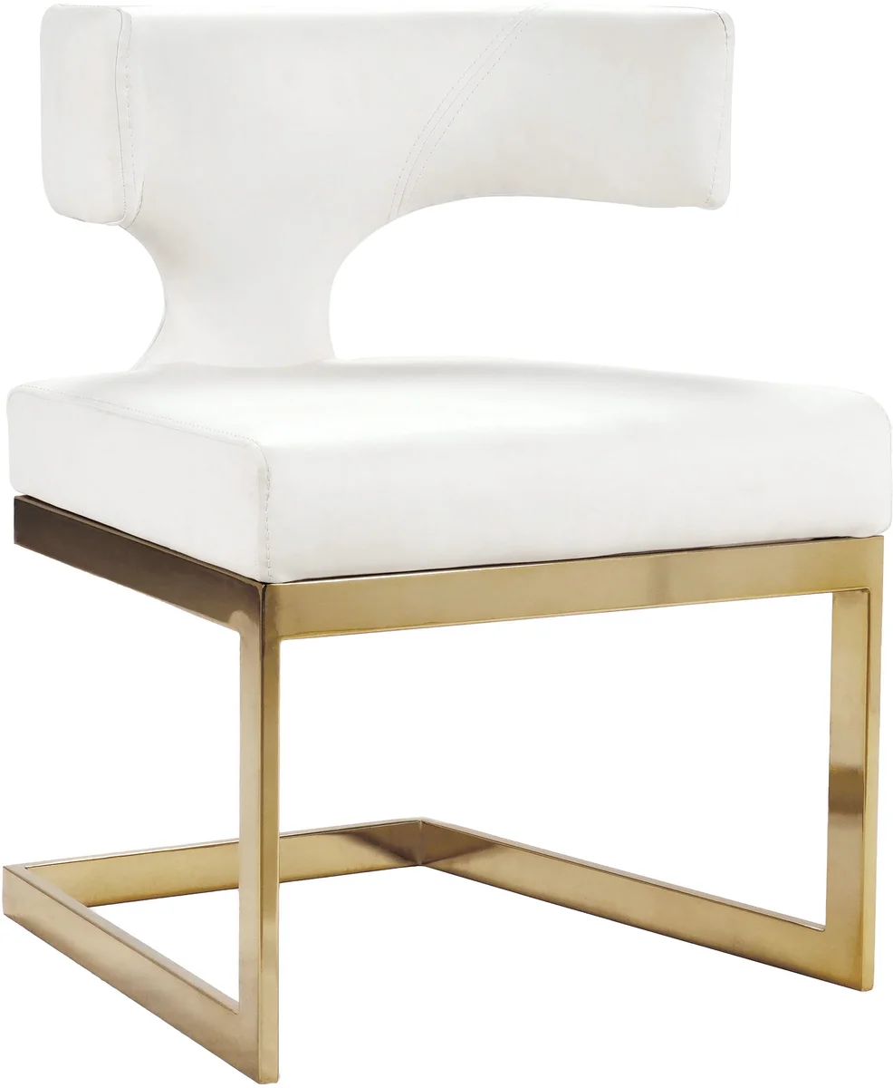 Alexandra - Dining Chair - White - Faux Leather