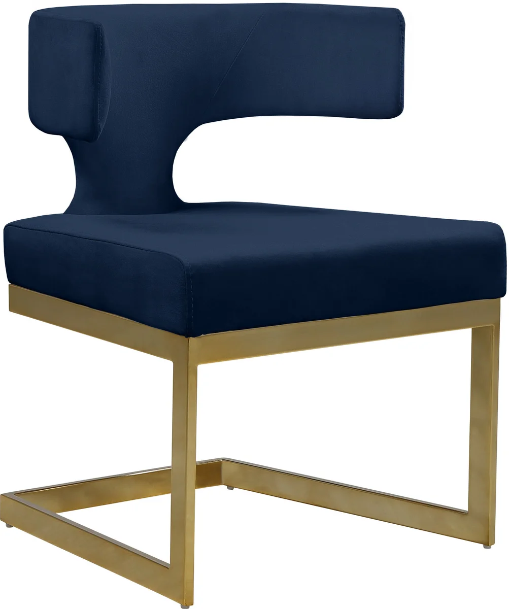Alexandra - Dining Chair - Navy - Fabric