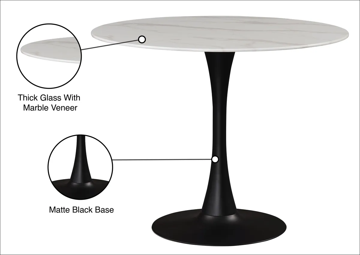 Tulip - 36" Dining Table - Black / White