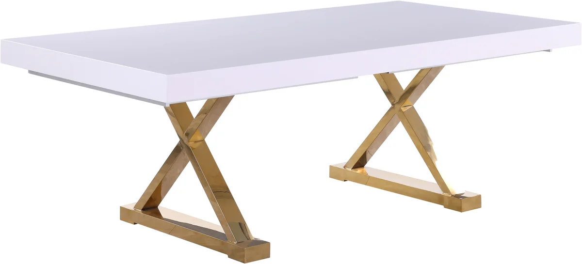 Excel - Extendable Dining Table - White - Steel