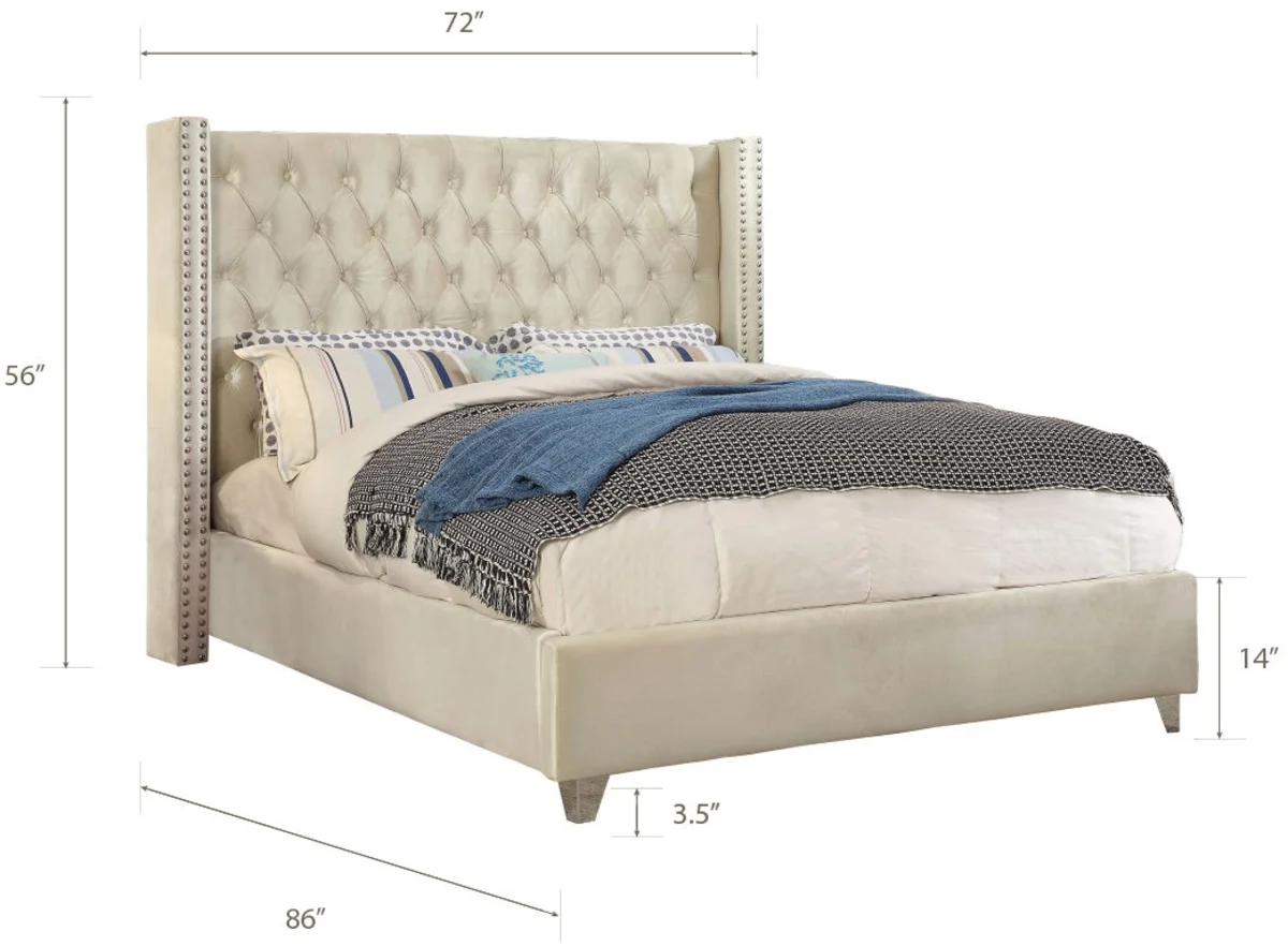 Aiden - Queen Bed - Cream