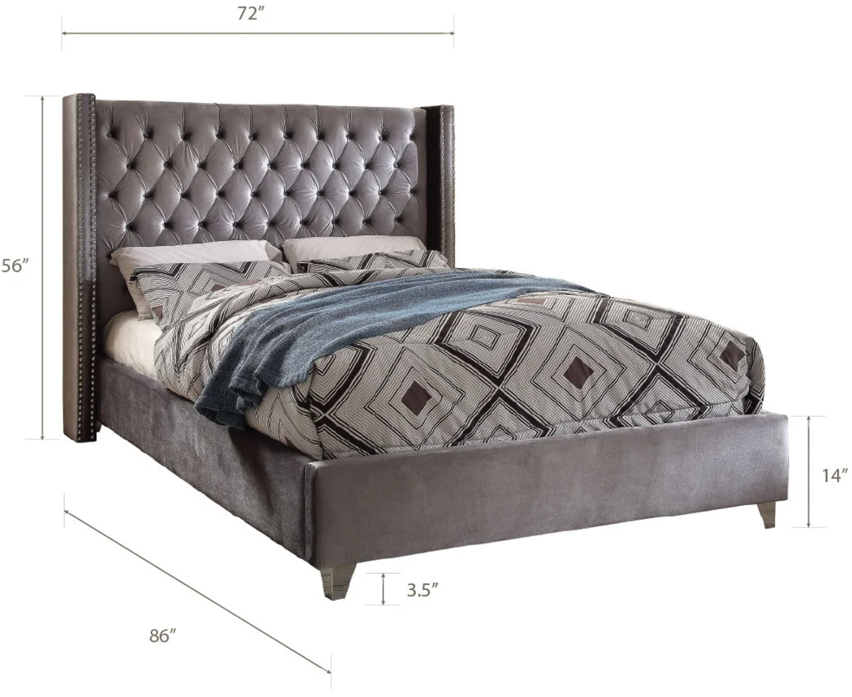 Aiden - Queen Bed - Gray