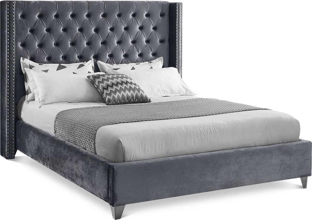 Aiden - King Bed - Gray