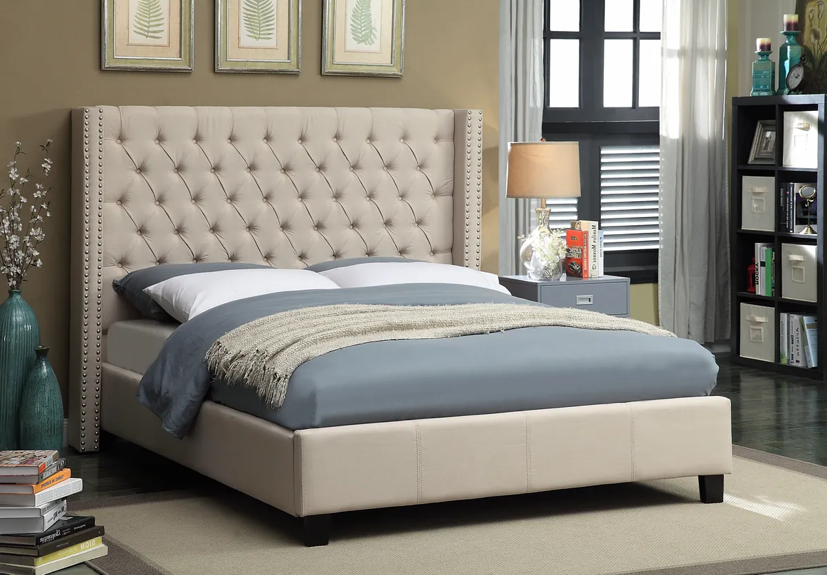 Ashton - Queen Bed - Beige - View 2