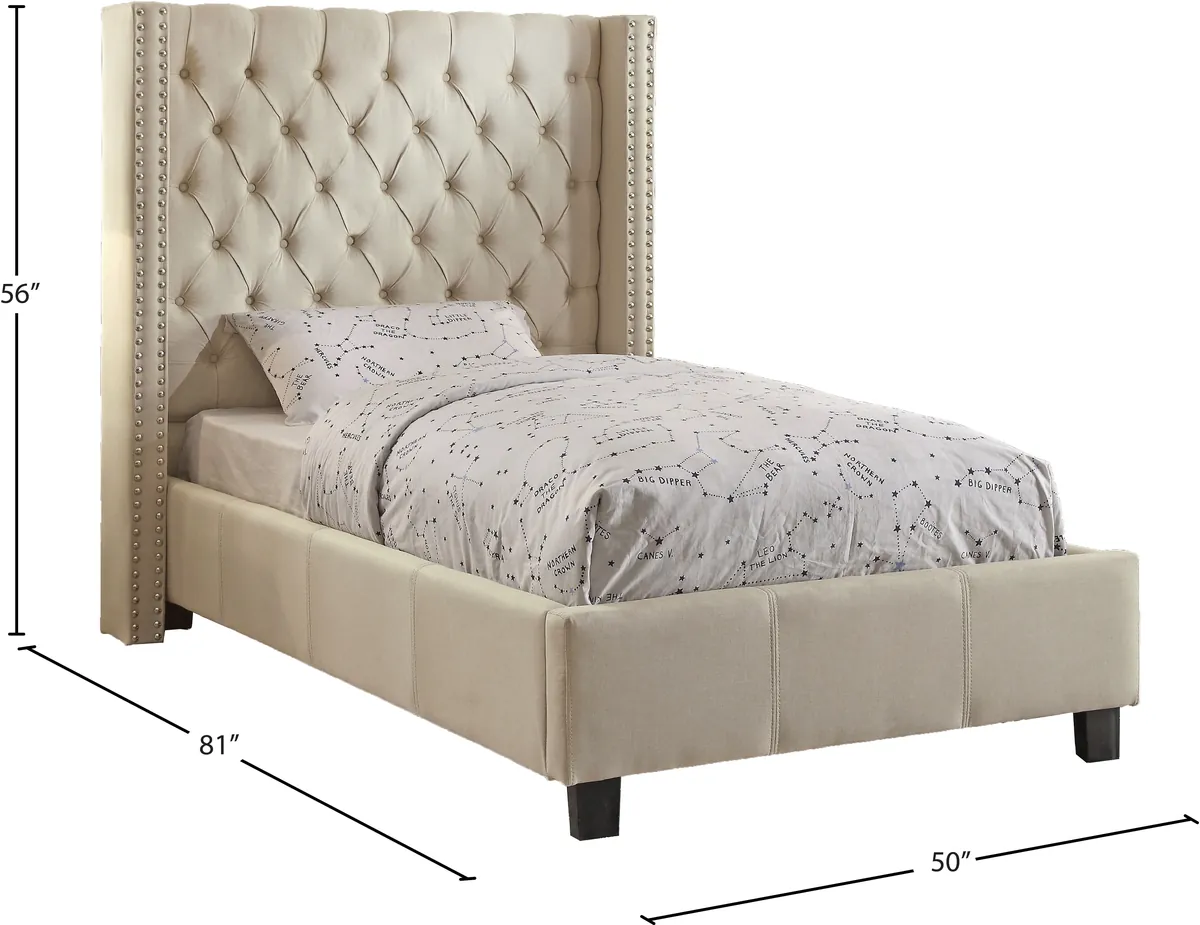 Ashton - Twin Bed - Beige