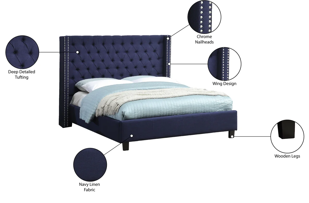 Ashton - King Bed - Navy