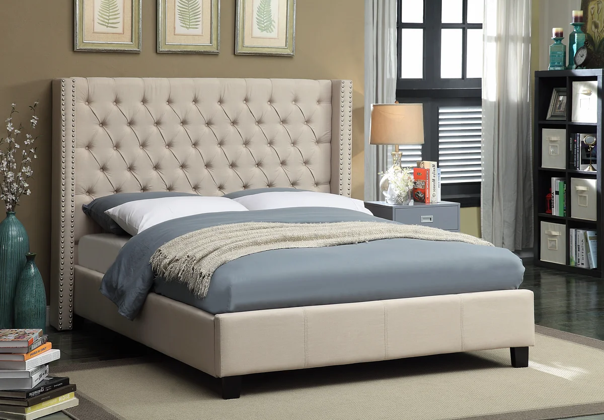 Ashton - King Bed - Beige - View 2