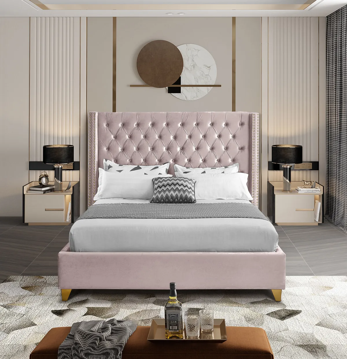 Barolo - King Bed - Pink