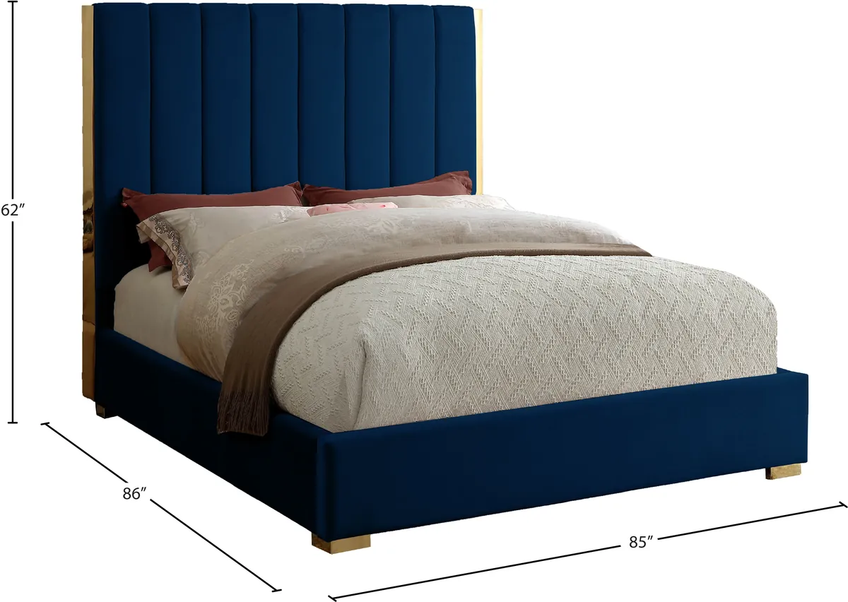 Becca - King Bed - Navy