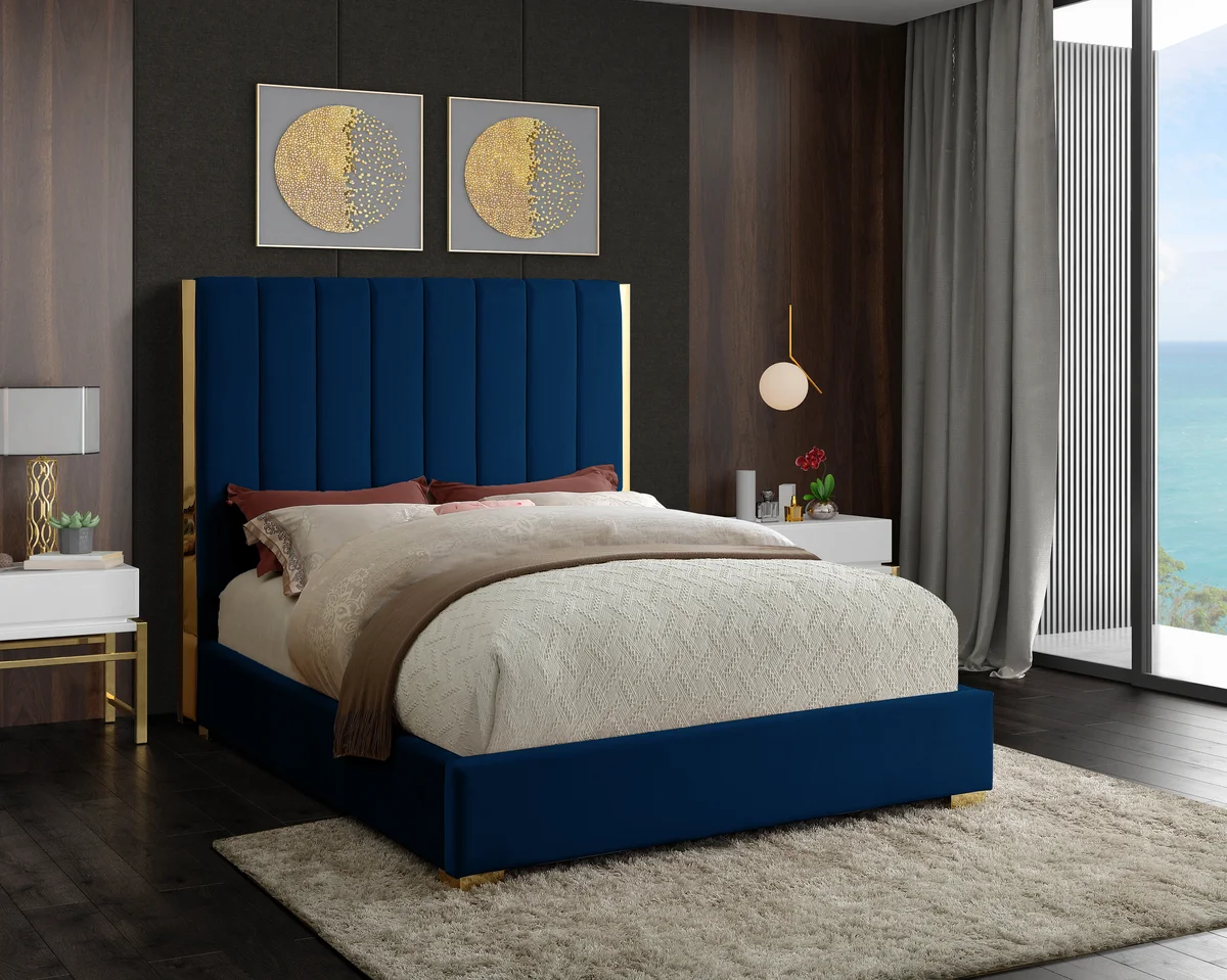 Becca - Queen Bed - Navy - View 2