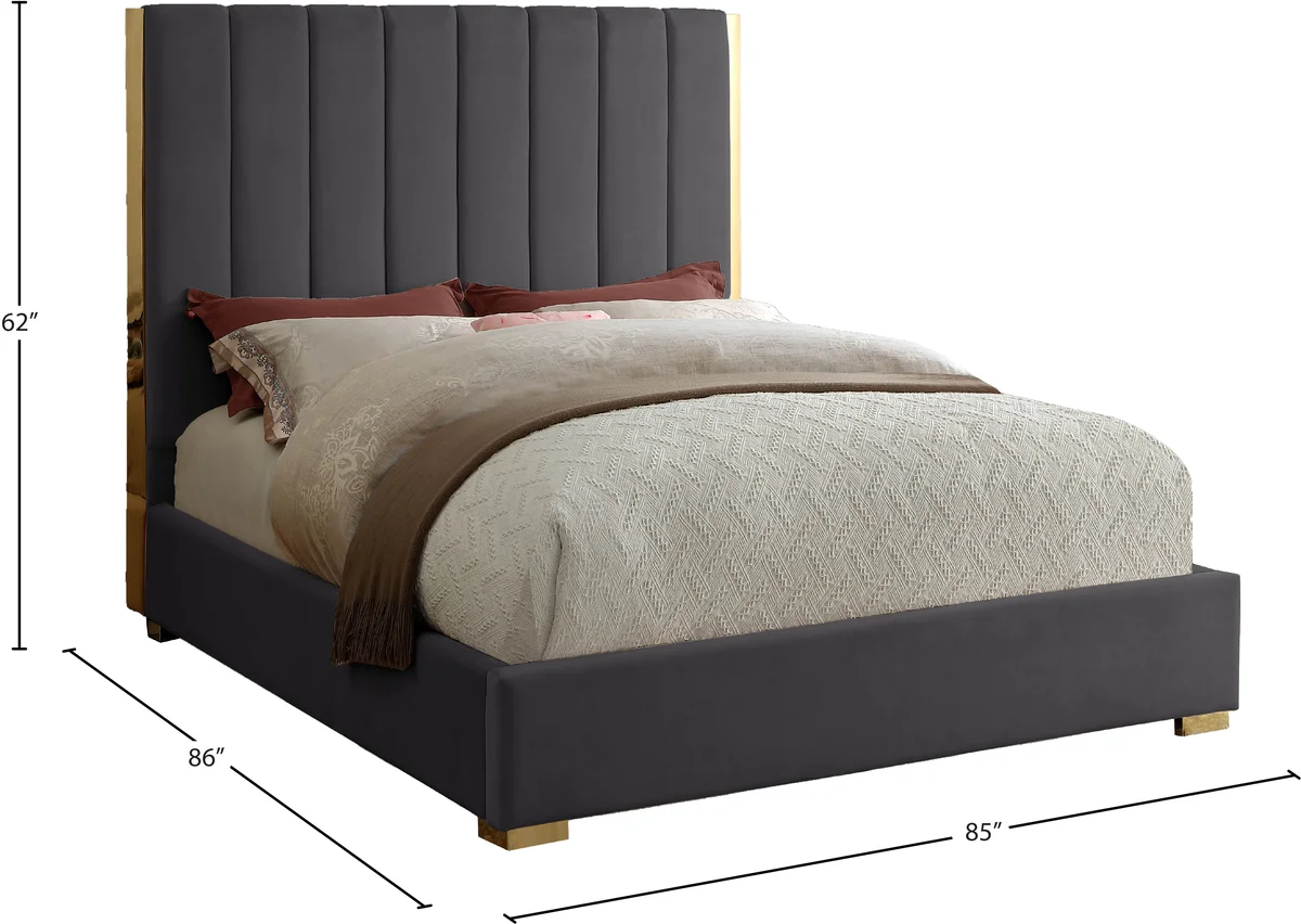 Becca - King Bed - Gray