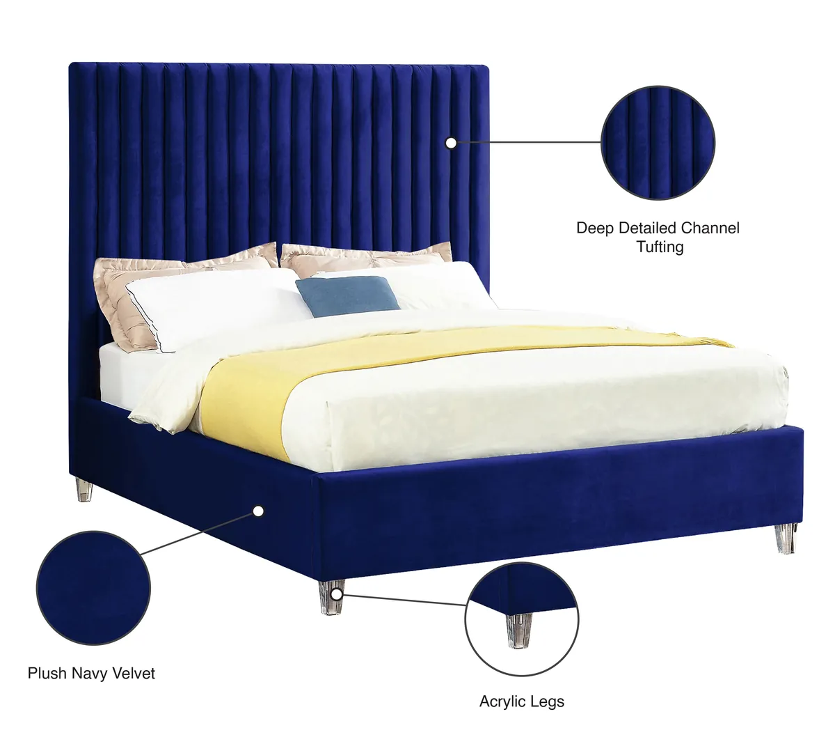 Candace - King Bed - Navy