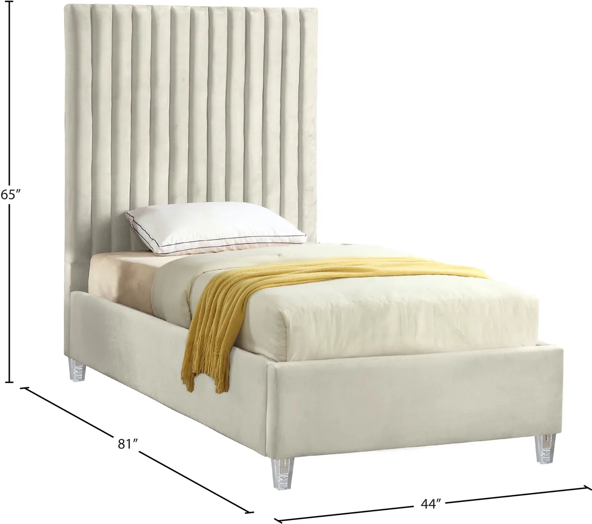 Candace - Twin Bed - Cream