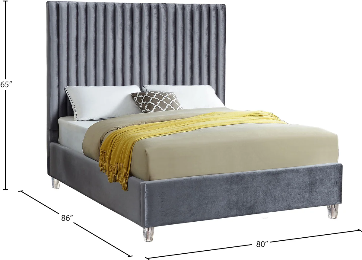 Candace - King Bed - Gray