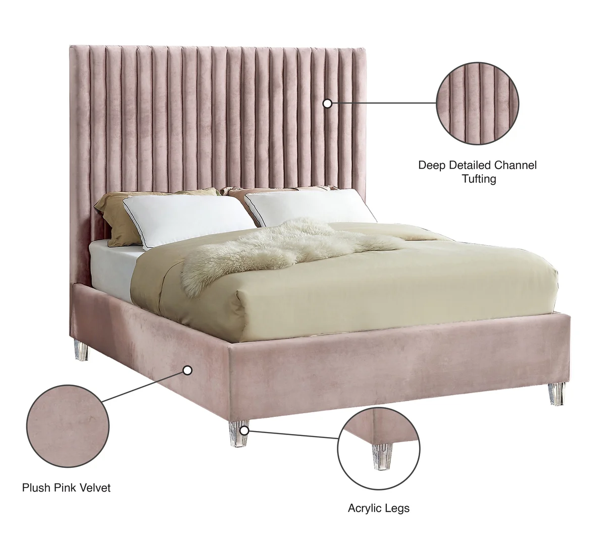 Candace - Queen Bed - Pink