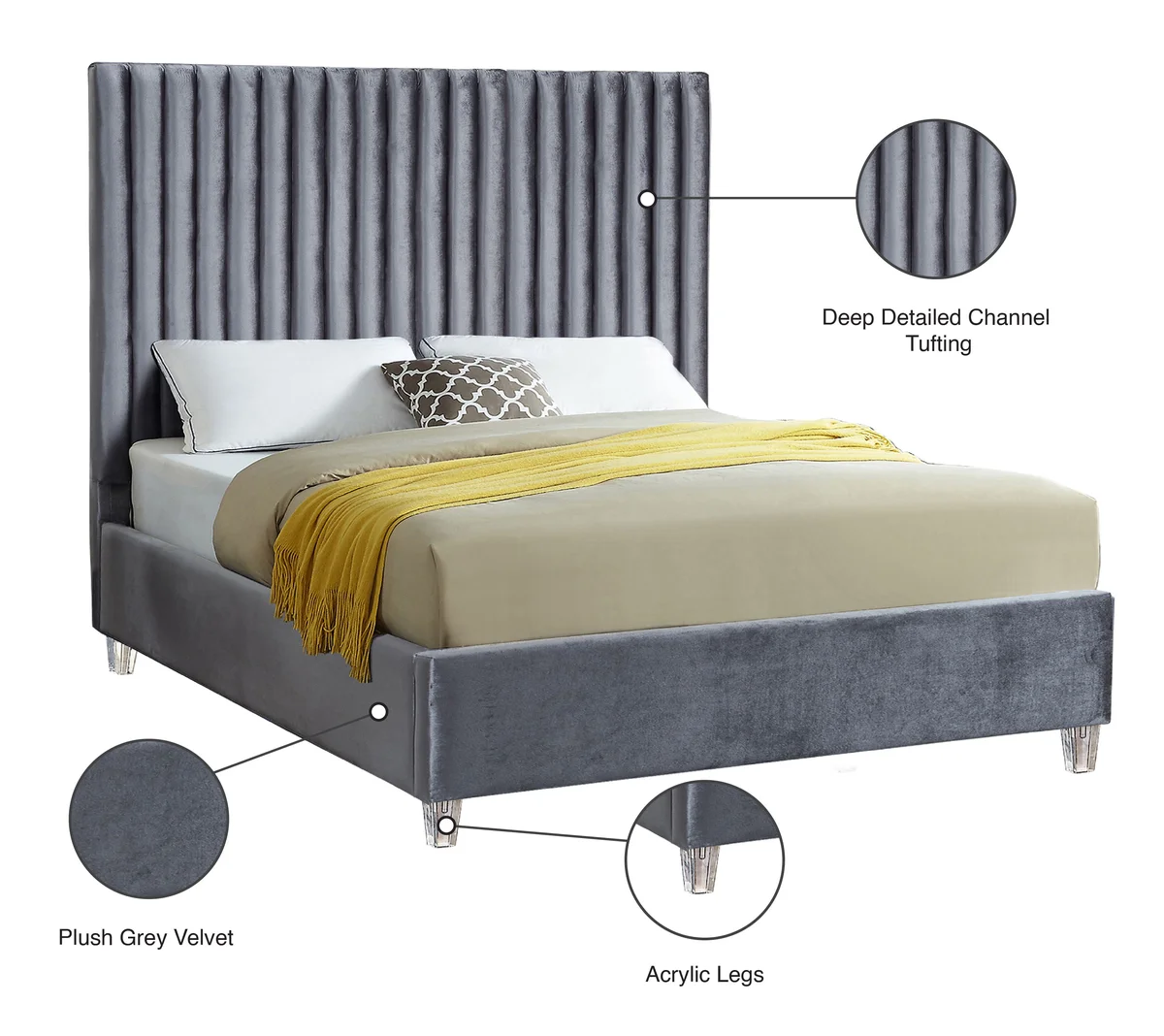 Candace - Queen Bed - Gray