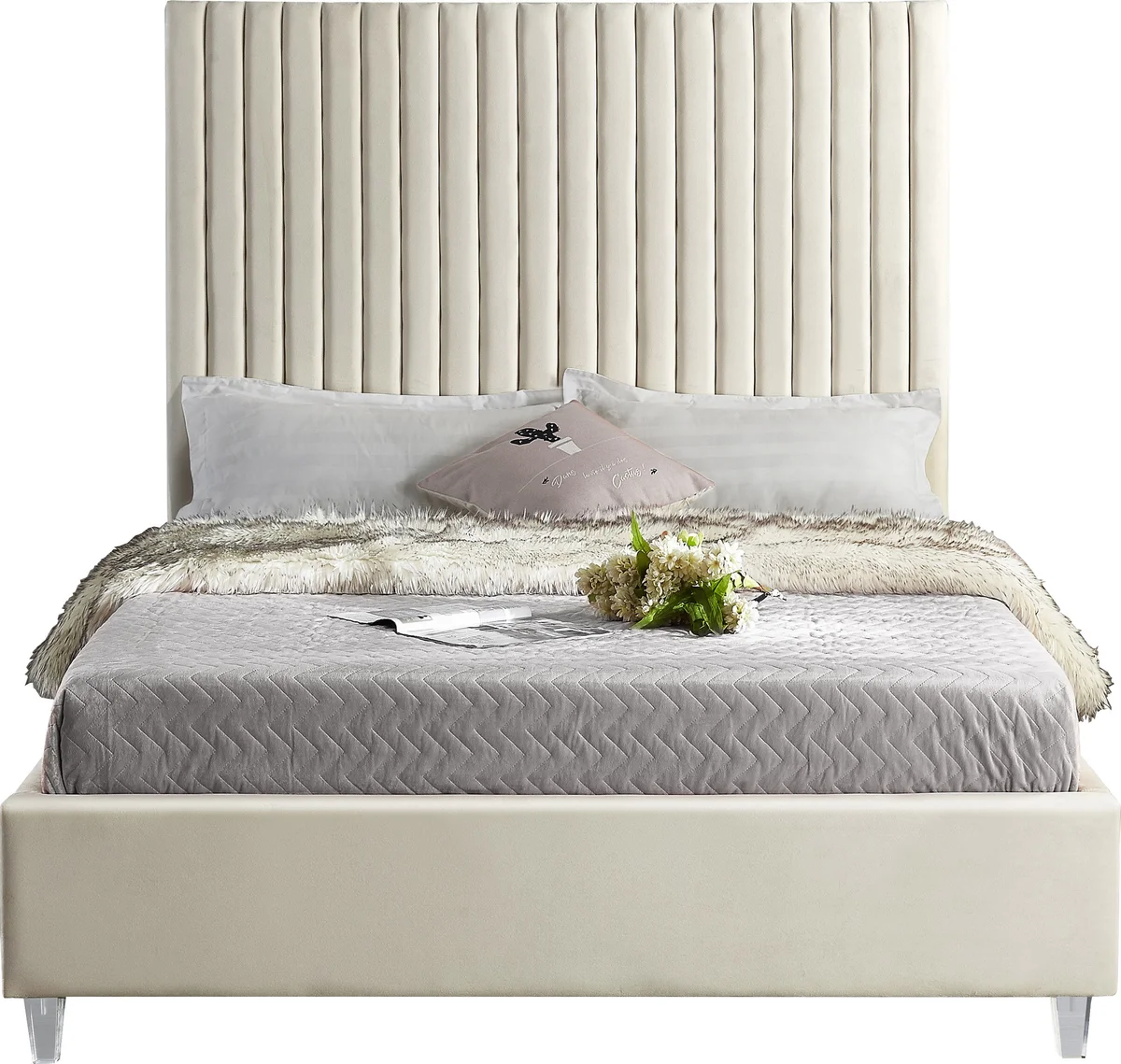Candace - King Bed - Cream
