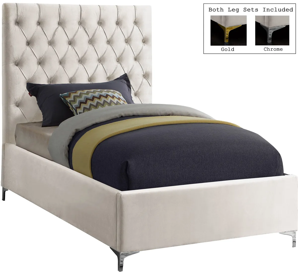 Cruz - Twin Bed - Cream - View 2