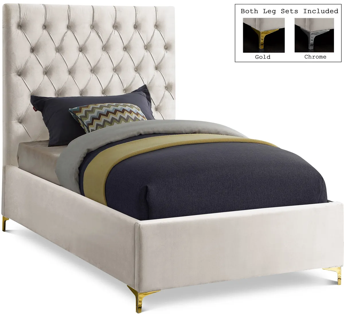 Cruz - Twin Bed - Cream