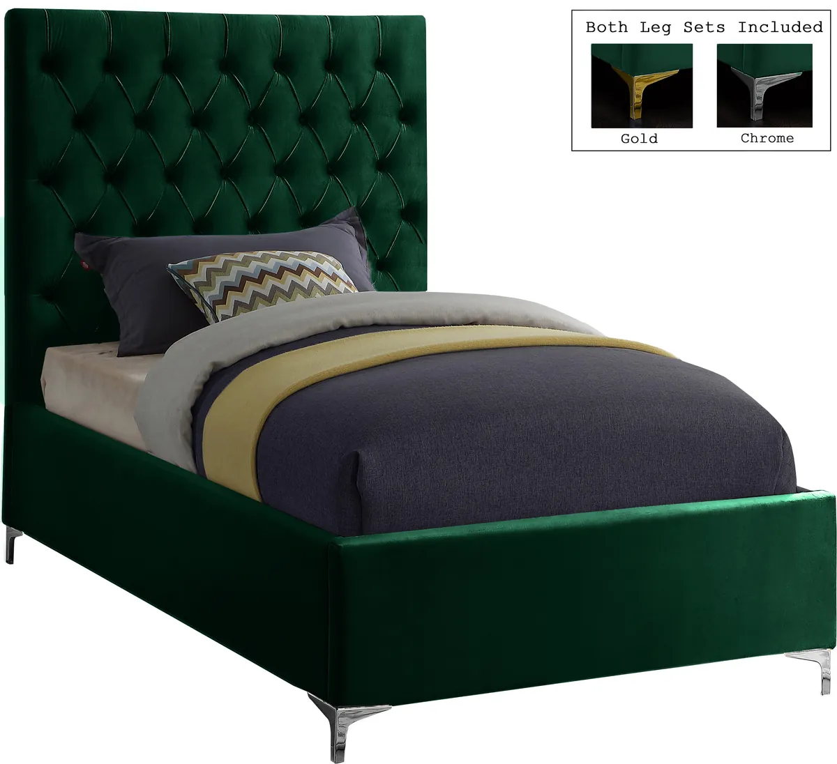 Cruz - Twin Bed - Green - View 2